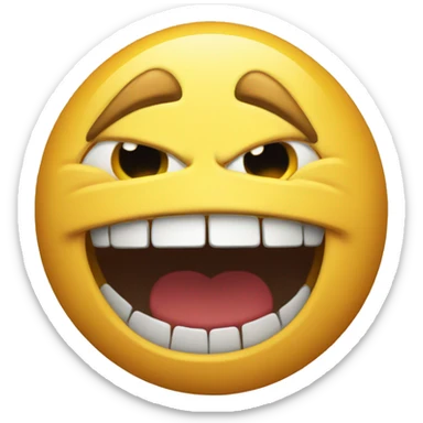 Emoji  with a large sinister  grin  sticker