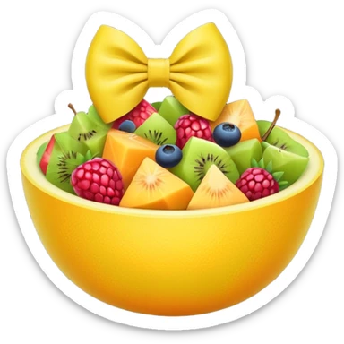 fruit salad yellow bow sticker