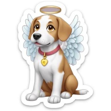 Angel dog with wings sticker