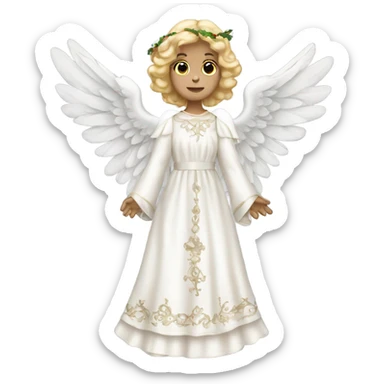 White Victorian Christmas Angel sticker