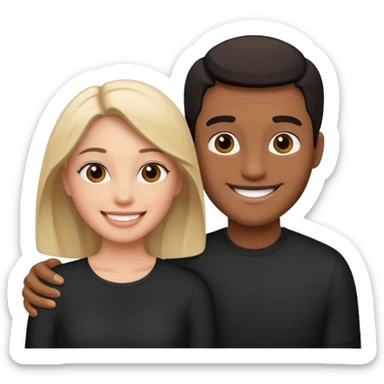 Black and white style couple sticker