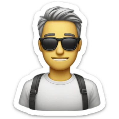 Un hombre calvo con gafas finas sticker