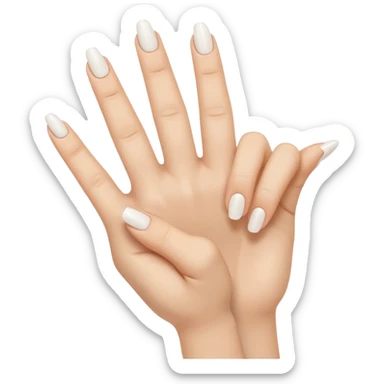 hand gesture with two fingers up, white nails, normal emoji style, slight variation in finger position sticker