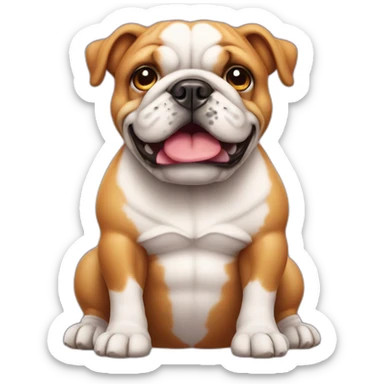 A cute bulldog with a burger body sticker