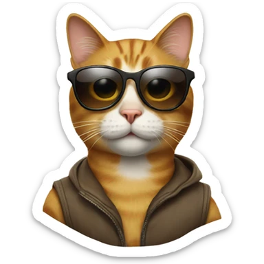 Cat with sunglasses sticker