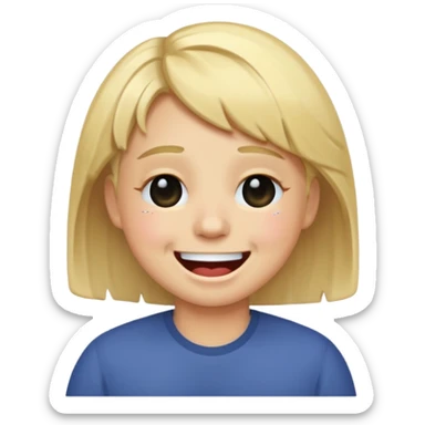 Facebook style laughing emoji getting a haircut sticker