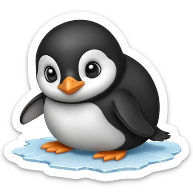 baby penguin sliding sticker