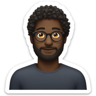 curly bespectacled Arseny's black friend sticker