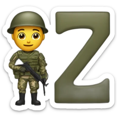 soldier with letter z sticker