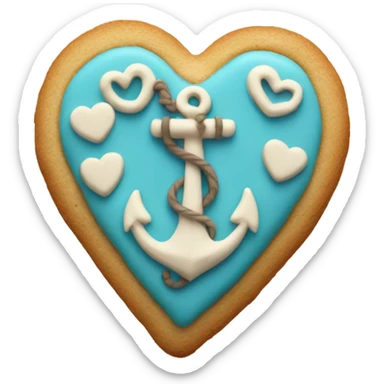 cookie heart with anchor sticker
