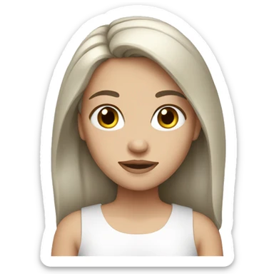 White brunette girl sticker