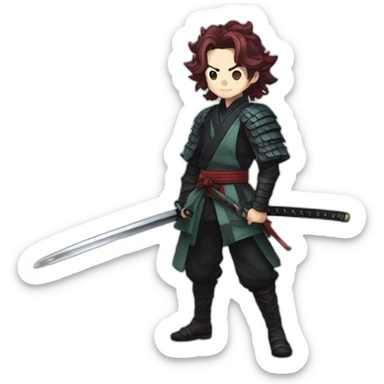 KATANA demon slayer tanjiro sticker