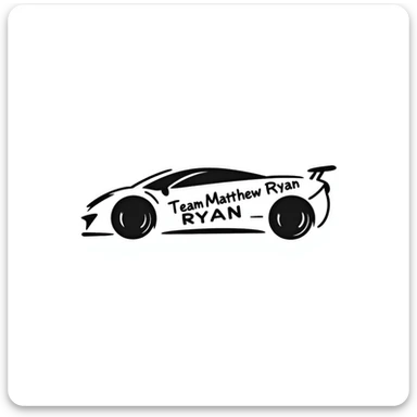 TeamMatthewRyan as a hand-drawn doodle of a Lamborghini-inspired team logo sticker