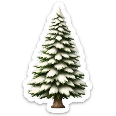 Realistic isolated off white fir christmas tree   sticker