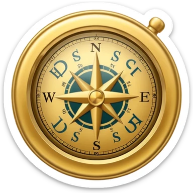 compass with a dollar sign sticker