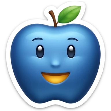 navy blue color present, apple emoji style sticker