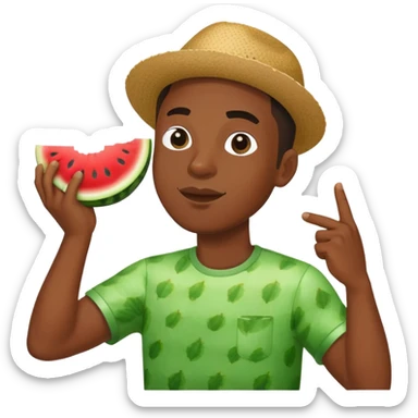 Black guy dabbing holding watermelon  sticker