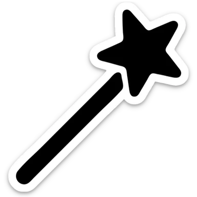 Simple magic wand with star tip sticker