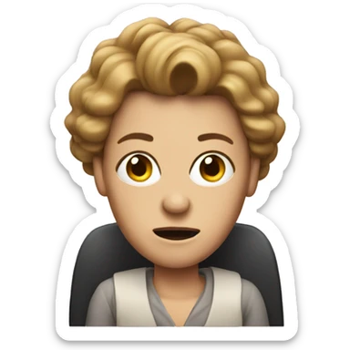 An angry man dressed as a woman driving a car sticker