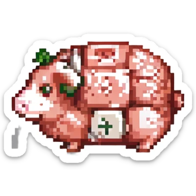 a cartoon ham with bone sticker