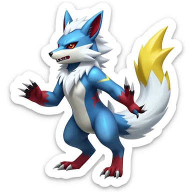Shiny Epic Badass Zoroark-Zangoose-Zeraora-hybrid (Full body) sticker