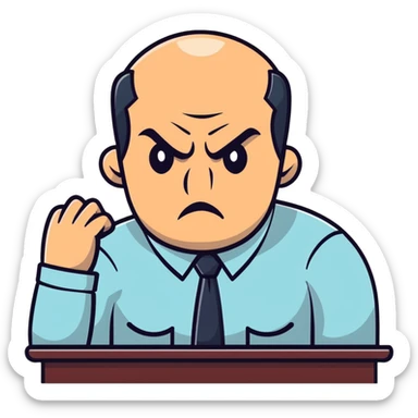 frustrated boss with bad ideas criticizing designer work sticker