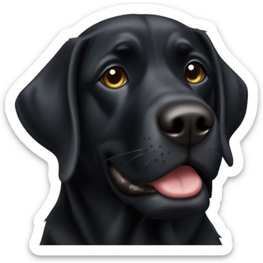 Chunky black lab blocky head  sticker