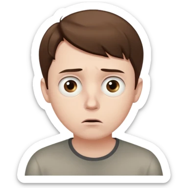 realistic half-length portrait of a scared man sticker