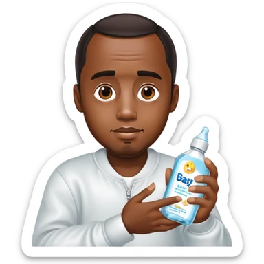 P diddy holding baby oil sticker