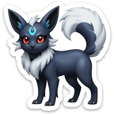 Absol-Umbreon-Zorua-Fakémon-hybrid-creature (full body)  sticker