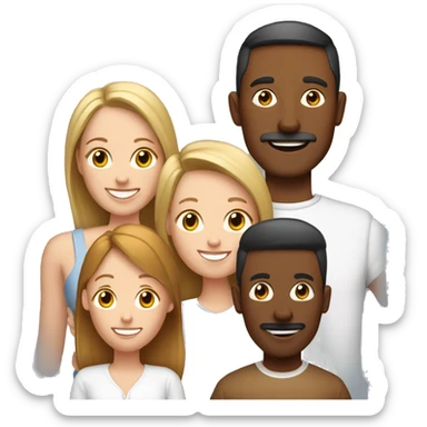 white mom, dad and 2 kids with a basenji sticker