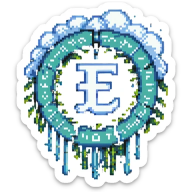 a custom emoji that combines the π (pi) math symbol, binary code, and a magical cloud or digital mist emerging from it. sticker