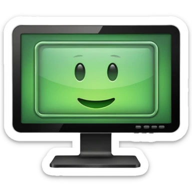 green pc monitor sticker