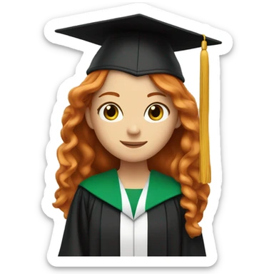 Graduating ginger green eyed girl sticker
