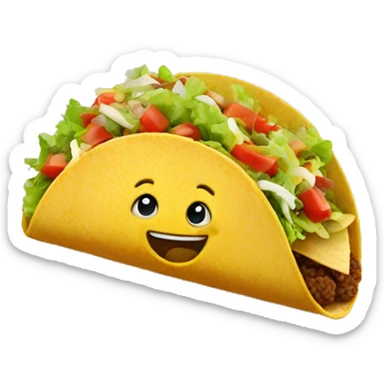 happy taco eating taco sticker