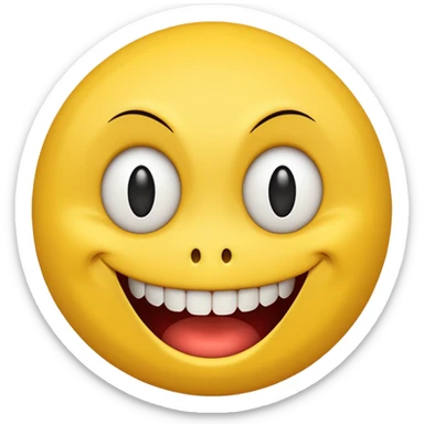 Insane smiley face  who wants to spend money and looks evil sticker