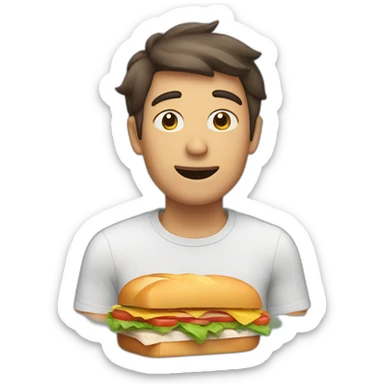 Guy dreaming about a sandwich  sticker
