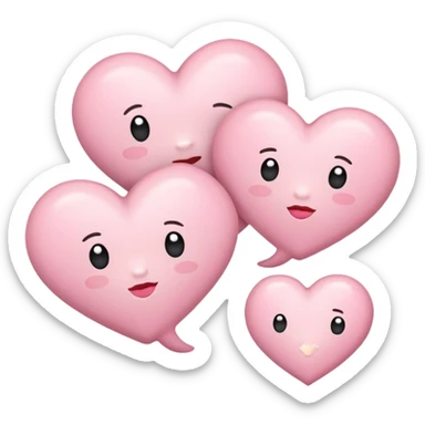 white thought bubble,  thinking of love hearts kisses and love letters  sticker