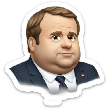 emmanuel macron morbidly obese sticker