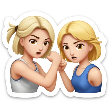 Girl fighting with another girl  sticker