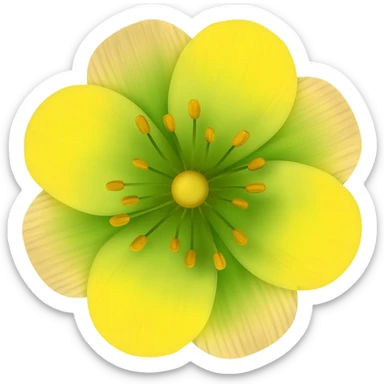 Yello green flower real sticker