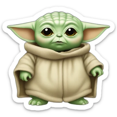Fat baby yoda sticker