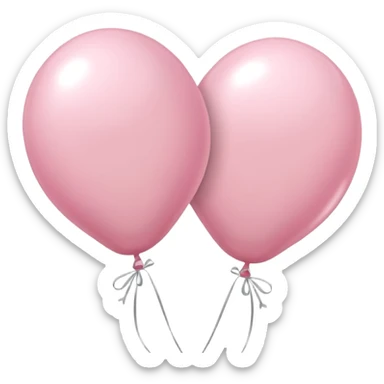 White and light pink balloons tied together  sticker