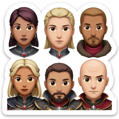 Baldur's Gate 3 companions' faces sticker