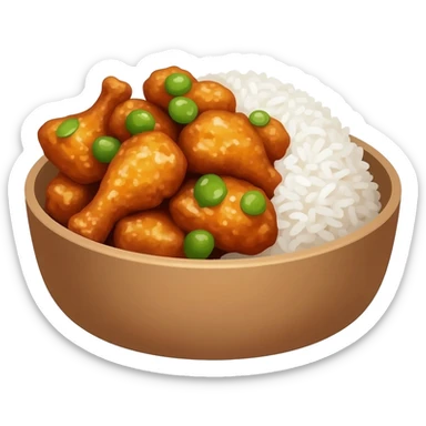General Tso’s Chinese takeout with white rice sticker