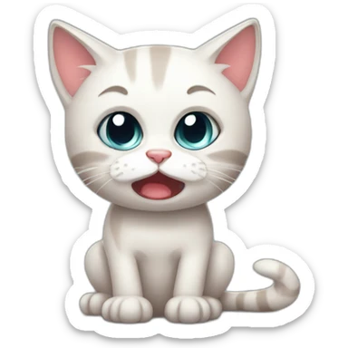 A sweaty embarrassed kitten sticker