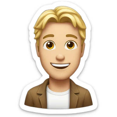 Happy white husband in love with Tina sticker