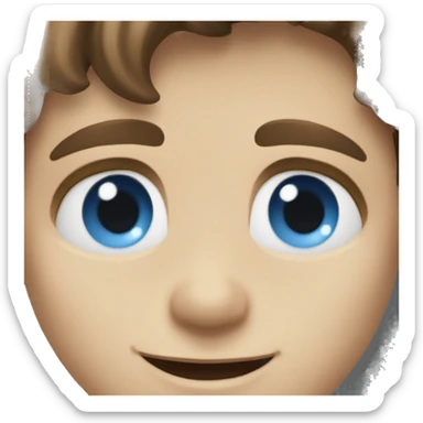 German boy with brunette hair and blue eyes and a sweet smile sticker