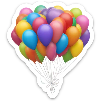 Bundle of colorful balloons  sticker