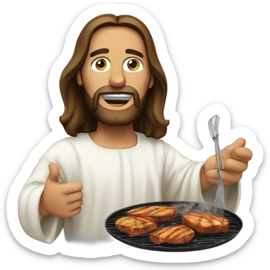 Jesus Christ grilling sticker